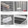 Hexagon Flight Bird Cage with Roof Large Portable Aviary on Wheels with Storage Shelf and Pull Out Tray for Parrots - LAOTIES - 4 of 4