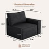 XIZZI Modular Corduroy Sectional Sofa: 5 Sold-Separately Units (Corner, Arms, Ottoman) | Black/Camel | Standard/Large Cushion Options | DIY Friendly - 2 of 4