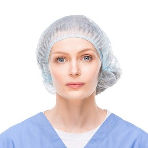 RightCare 24" Non-Medical Disposable Bouffant Caps, White, Elastic Band, 100–2000ct - 1 of 4