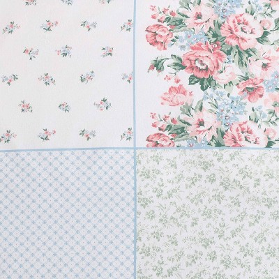 Hope Patchwork Blue and Pink Cotton 7-Piece Duvet Cover Set