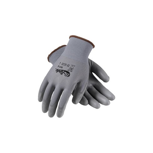 P-Grip Polyurethane Coated Glove, Gray/Black, 12/Pairs