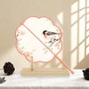 Unique Bargains Detachable Round Fan Style Leaning Vase Style Fan Display Stand Wood Color 1 Pc - 2 of 4