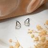 925 Sterling Silver Teardrop White Pearl Small Simple Stud Hypoallergenic Minimalist Wedding Earrings for Women - 4 of 4