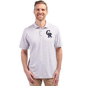 Colorado Rockies Cutter & Buck Virtue Eco Pique Botanical Print Recycled Mens Polo - 1 of 1