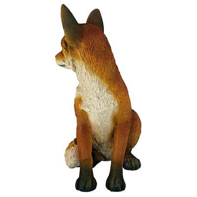 Woodland Fox Garden Statue in Full Color Resin, 14 Inches Tall