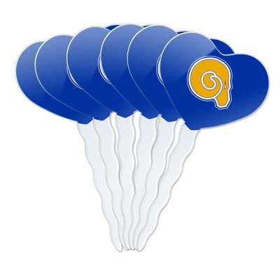Albany State University Primary Logo Heart Love Cupcake Picks Toppers Decoration Set of 6