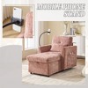 Multifunctional lazy person sofa, recliner can be stored storage backrest with cell phone bracket chenille single leisure chair - 4 of 4