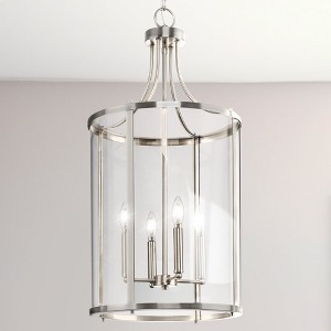 Urban Ambiance Luxury Modern Farmhouse Indoor Chandelier,  30-5/8''H x 15"W x 15''D,  Brushed Nickel Finish, UHP4611 - 1 of 4