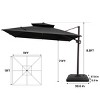 Pellebant 10.5FT Square Double Top Cantilever Umbrella Set Outdoor 360° Rotation 6 Heights Adjustable Offset Umbrella with Base - 2 of 4