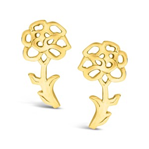 SHINE by Sterling Forever Birth Flower Earring Studs - January / Gold - 1 of 4