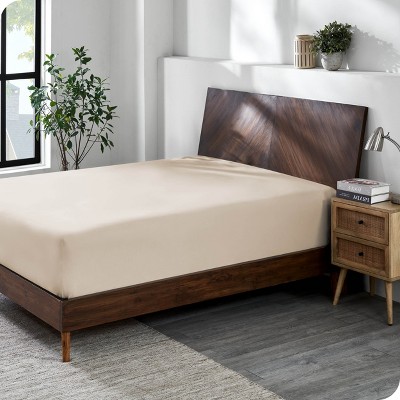 Queen Sand Organic Cotton Jersey Knit Fitted Sheet