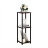 Furinno Turn-N-Tube End Table Corner Shelves, Dark Cherry/Black, Set of 2 - 4 of 4
