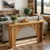 Hommoo 63" Solid Wood Arch-Base Console – Rustic Entryway Sofa Table - 4 of 4