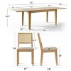 Dining Table Set, Extendable Rectangular Table with Natural Cane Back Chairs, Kitchen Table for Family Meals, Small to Large Spaces-Tanpinhause - 4 of 4