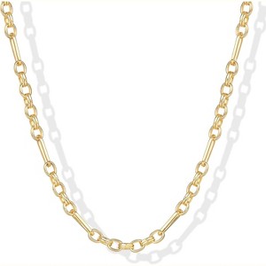 14K Gold Plated Adjustable Multi-Chain Necklace | Curb, Figaro, Snake & More Styles - 1 of 4