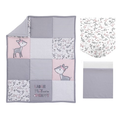 Nojo Little Love Sweet Deer Nursery Crib Bedding Set 3pc Target