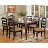 Simple Relax Set of 2 Upholstered Dining Chairs with Ladder Backrest in Dark Walnut and Tan - 4 of 4