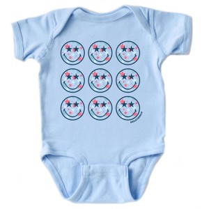 The Juniper Shop SmileyWorld Patriotic Stars Stacked Baby Short Sleeve Bodysuit - 1 of 4