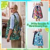 34 Pcs Reusable Floral Grocery Bags Foldable Nylon Tote Bags - 4 of 4