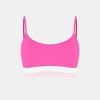 Women's Stylish Pink Color Block Sporty Bikini Top- Cupshe - 2 of 4