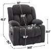 1pc Power Lift Recliner Chair, Chenille Fabric with Massage & Heat, USB Ports & Cup Holders for Elderly Support - Coolbibila - 4 of 4