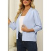 Women's 3/4 Sleeve Cropped Cardigan Knit Sweaters Lightweight Open Front Shrug - 4 of 4
