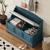 Shoe Bench, Retro Shoe Storage Bench with Safe Soft-Close Devices, Storage Chest W/Hidden Storage & Cushion for Entryway, Living Room - 2 of 4