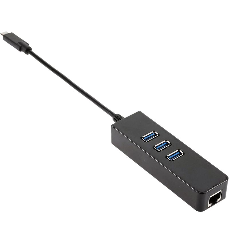 Sanoxy USB-C USB 3.1 Type-C Male to 3-Port USB 3.0 Hub RJ45 Gigabit Ethernet Adapter, 3 of 6