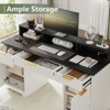 Buenhomino Farmhouse 60" Desk with Charging Station & Drawer, Wood Executive Desk with Keyboard Tray, Home Office Desk - 2 of 4