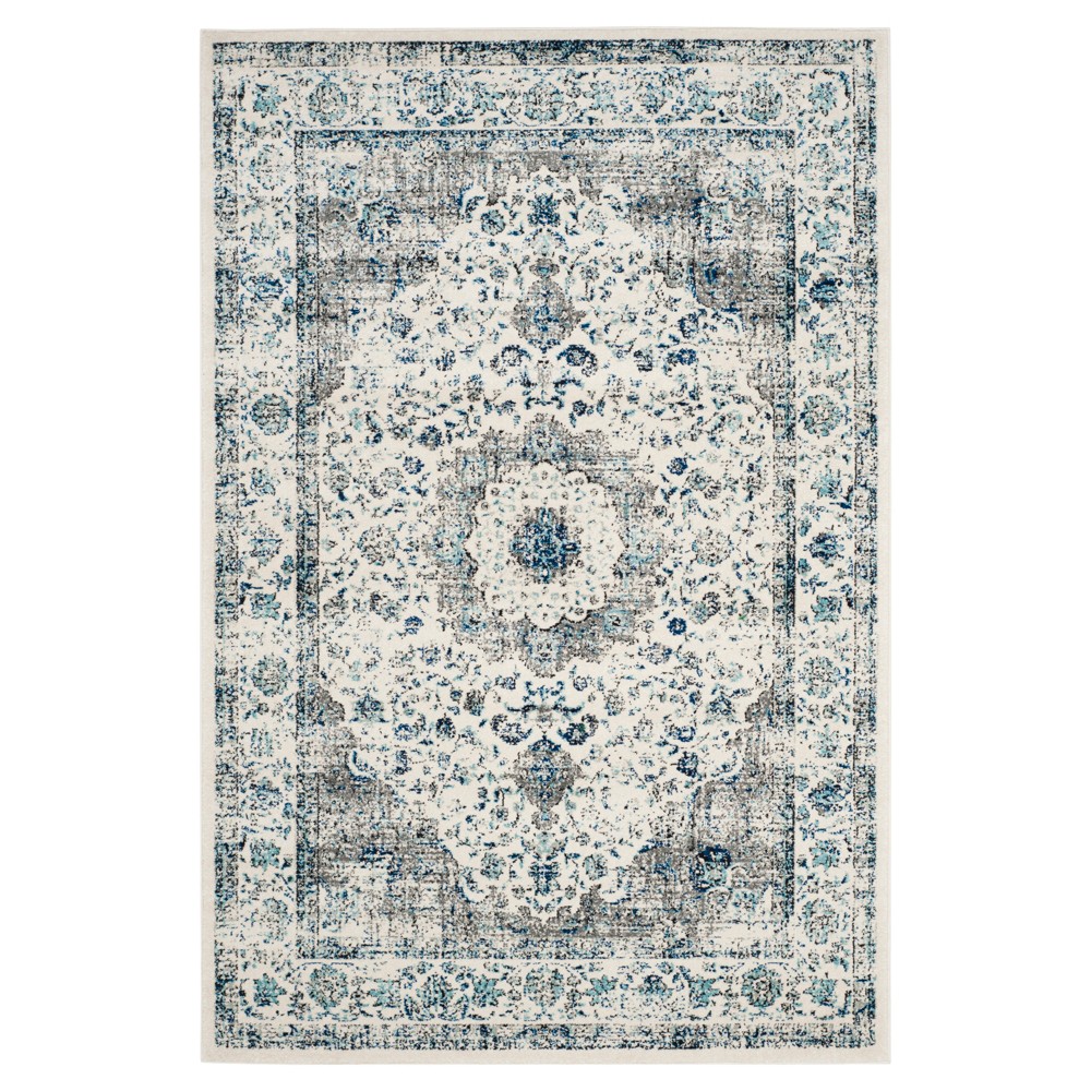 3'x5' Abstract Hooked Accent Rug Gray/Ivory - Safavieh
