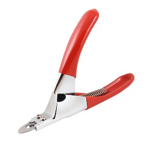 Unique Bargains Plastic Handle Pet Dog Shear Grooming Nail Trimmer Red 1 Pc - 1 of 4