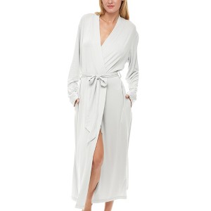 ADR Women's Classic Soft Knit Long Lounge Robe with Pockets - 1 of 4