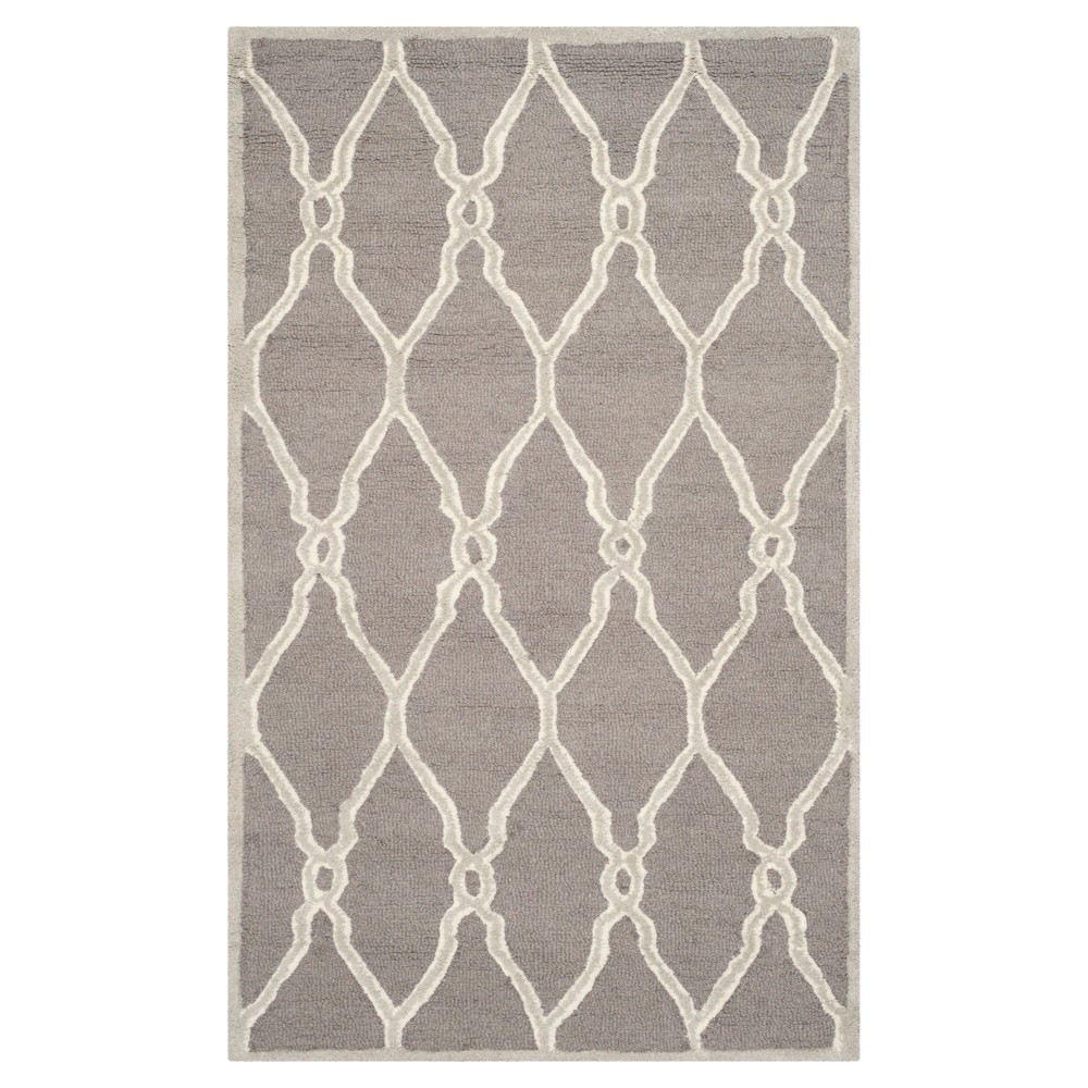 3'x5' Orli Trellis Accent Rug Dark Gray/Ivory - Safavieh