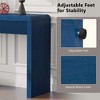 KIGFTSOD Rustic Console Table with 3 Fluted Drawers - Solid Wood Veneer Entryway Table Featuring Natural Wood Grain for Living Room, Hallway, Blue - 4 of 4