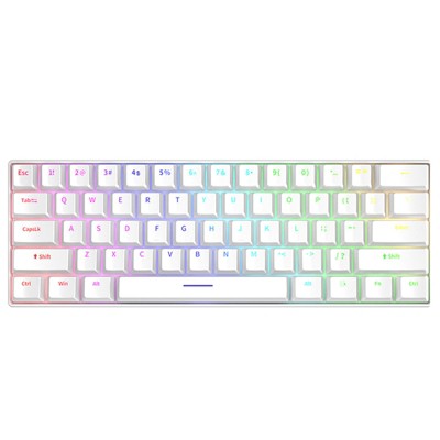 H61k Mechanical Keyboard, Mixed Light Red Axis Portable Office Computer ...