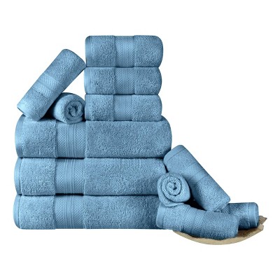 Luxury Cotton Heavyweight Solid Plush Towel Set by Blue Nile Mills