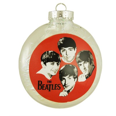 Kurt S. Adler 4.5" Red and Clear 'The Beatles' Shatterproof Christmas Disk Ornament