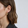 Anna-Kaci Women's Thick Hoop Earrings with Rounded Modern Design - 3 of 4
