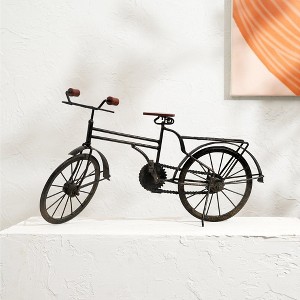 Decorative Old School Cycle Miniature – 19x4.5x12"  Vintage Iron & Wood Table Accent Sculpture - 1 of 4