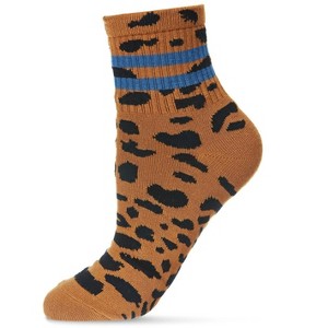 Memoi Women's Running Wild Ringer Cotton Blend Crew Sock - 1 of 3