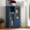 VANIRROR Accent Storage Cabinet with Glass Doors and Drawer, Open Storage Space for Bedroom or Living Room, Storage Cabinet for Organizing and Display - 2 of 4