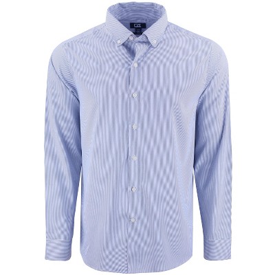 Cutter & Buck Skyline Epic Confidence Recycled Pinstripe Mens Long Sleeve Dress Shirt