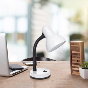 Creekwood Home Essentix 14.25" Traditional Metal Desk Lamp with Flexible Gooseneck - 1 of 4