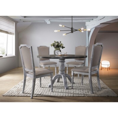 5-Piece Dining Set with Round Table and 4 Chairs
