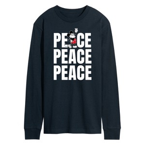 Men's - Disney - Mickey Peace Long Sleeve Graphic T-Shirt - 1 of 4
