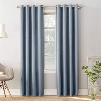 84"x54" Seymour Energy Efficient Room Darkening Grommet Curtain Panel Vintage Blue - Sun Zero