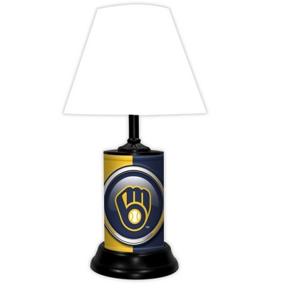 MLB 18-inch Desk/Table Lamp with Shade, with Team Logo, Milwaukee Brewers