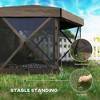 Resenkos Patio Garden Pergola, Pergola Canopy,12' x 12' Hexagonal Pop Up Gazebo Canopy Tent with 5 Sidewalls and Carry Bag, Brown - 4 of 4