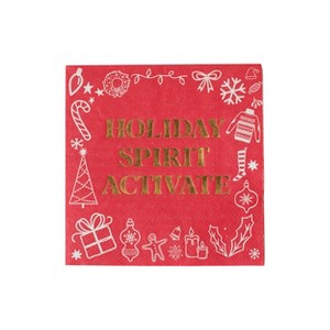 Jollity & Co. - Holiday Spirit Activate Cocktail Napkins - Pack of 20 Paper Napkins - 1 of 2