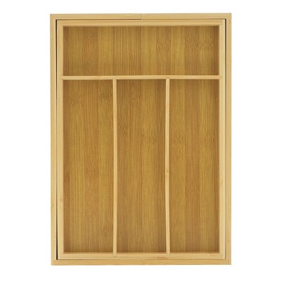 Adjustable Natural Bamboo Expandable Flatware Organizer